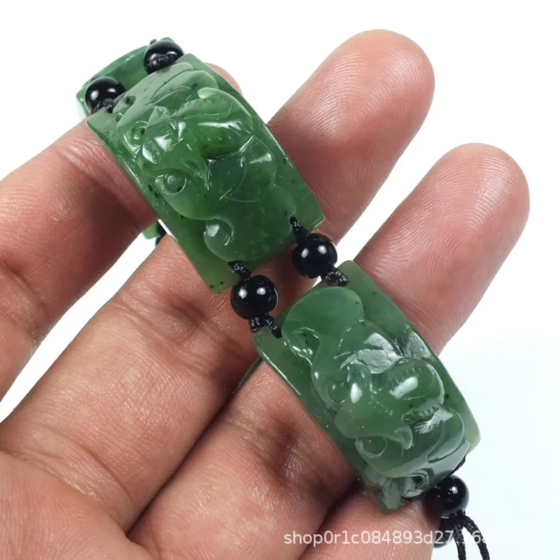 

Хэтянь нефритовая яшма, браслет удачи и удачи, пять благословений долголетия, мужской браслет на тему летучей мыши
