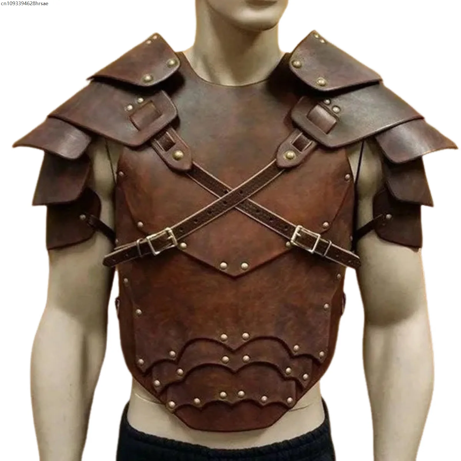 

Viking Knight Warrior Medieval Steampunk Shoulder Armor Retro PU Leather Halloween Costumes Gladiator Pauldrons Harness Belt