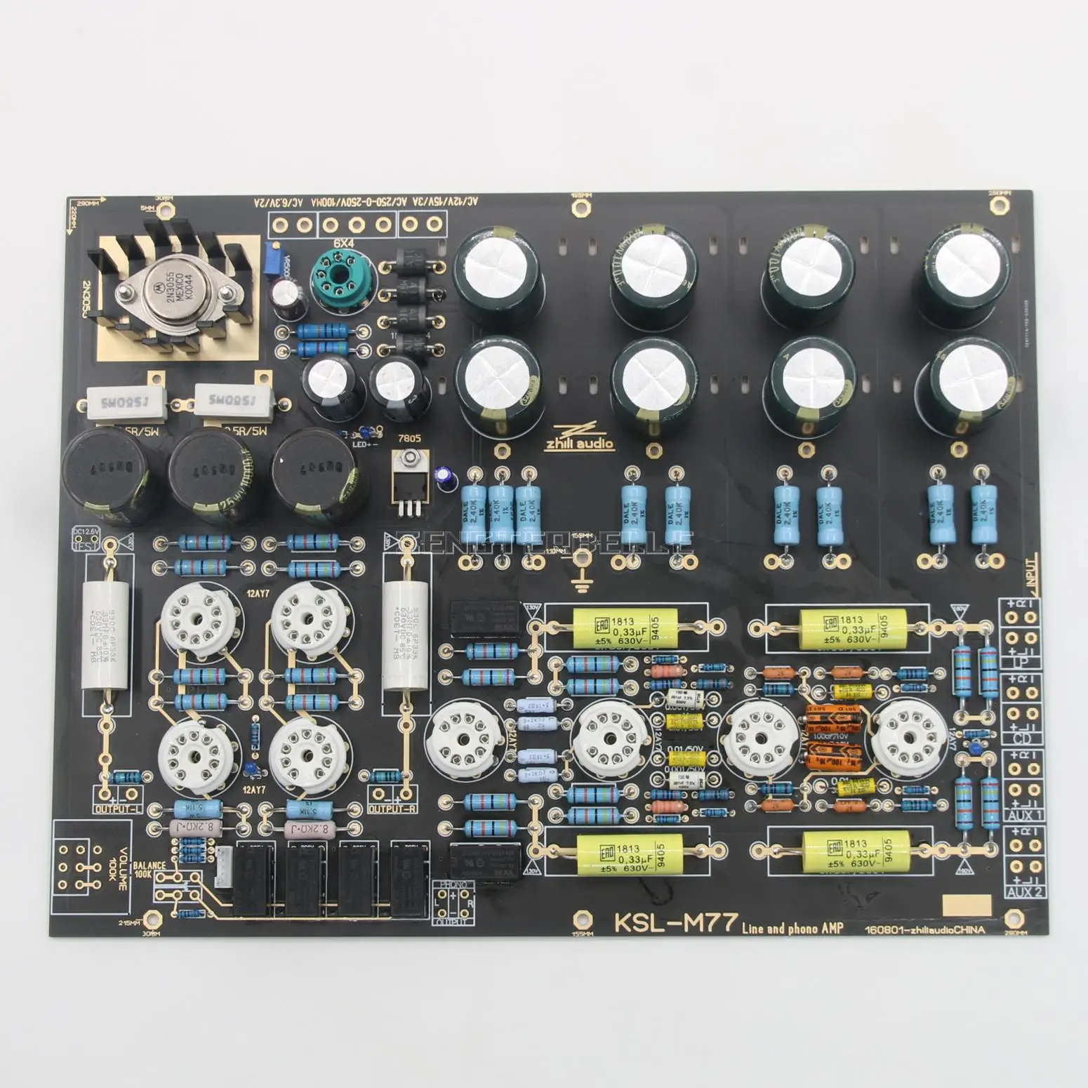 Imagem -05 - Vacuum Tube Preamplifier Terminado Board com Phono Amp Baseado em Kondo Audionote M77 Linha 12ay7