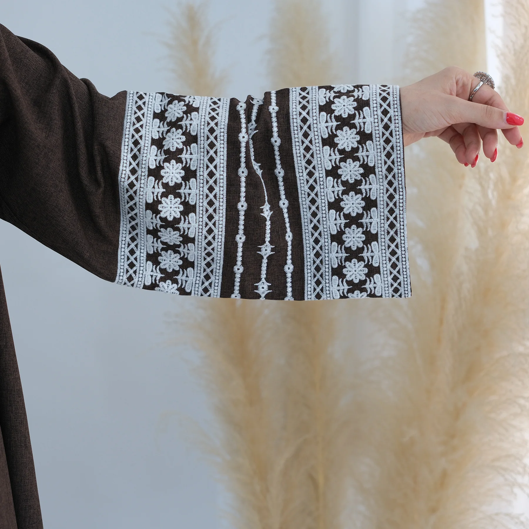 Embroidery Open Abaya for Women Kimono Cardigan Islam Clothing Turkey Muslim Dress Ramadan Eid Kaftan Dubai Robe Kebaya Jalabiya