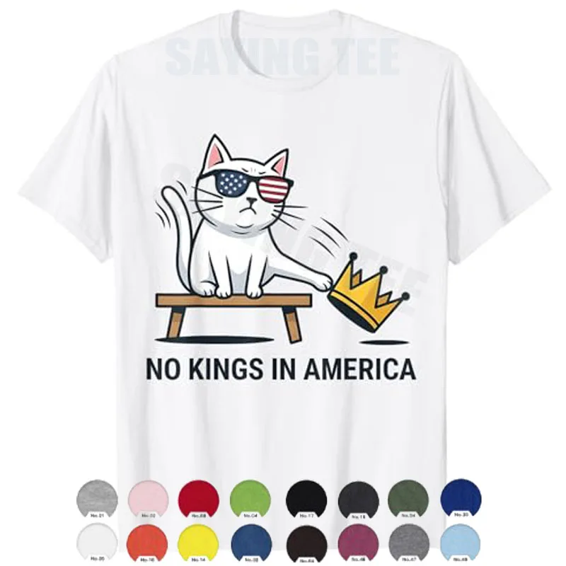 No King Cat Lover Funny T-Shirt Womens Fashion Y2k Kitten Sarcastic Joke Saying Tee Cat Mom Mother's Day Novelty Gift Streetwear