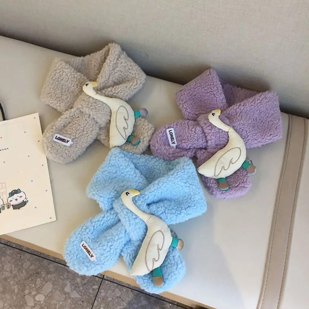 

Модный теплый детский зимний шарф, мягкий флисовый шарф из ягненка, толстые милые детские шали, уличные