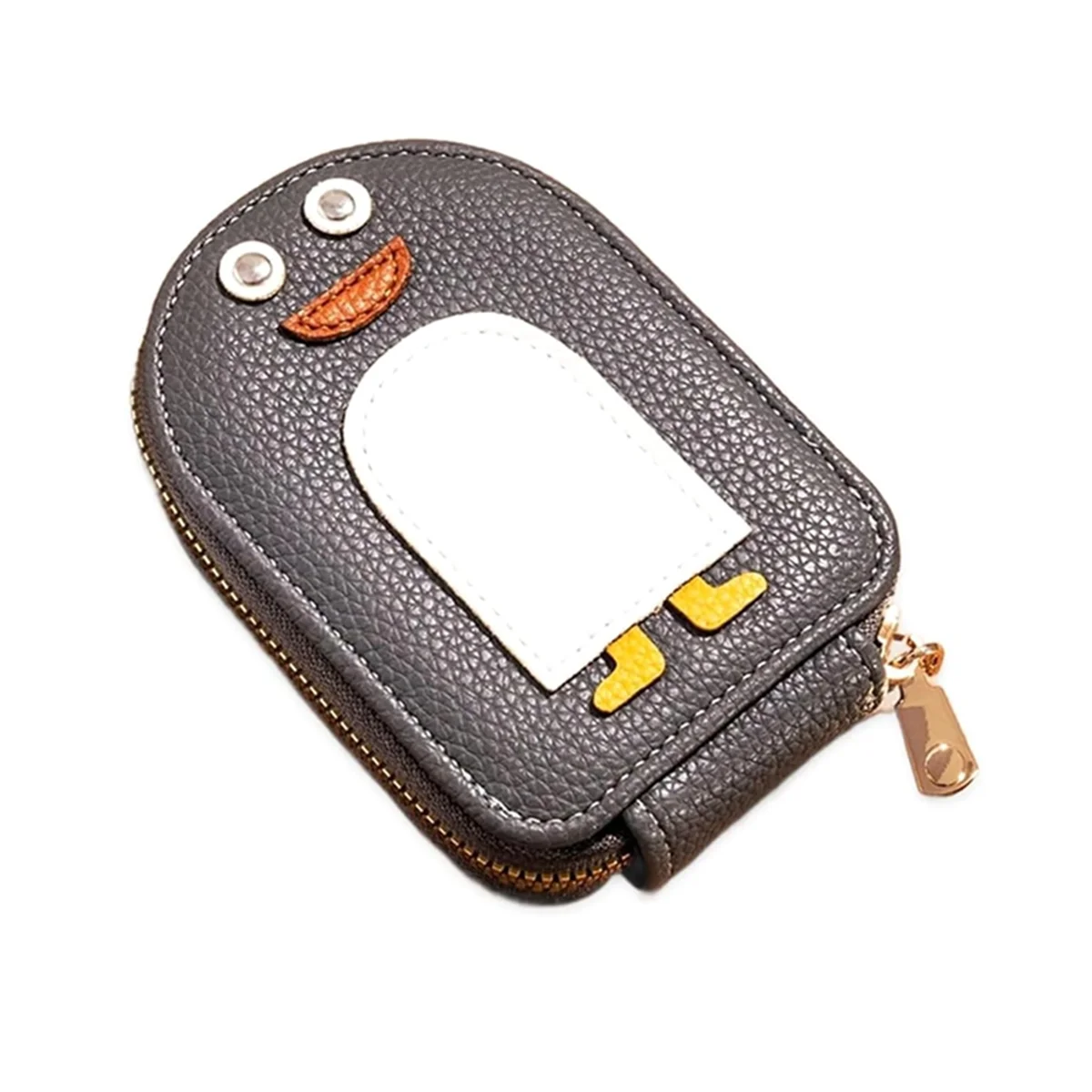 حامل بطاقات الائتمان ABQR Cute Penguins PU، محفظة Penguins اللطيفة، حامل بطاقات الائتمان النسائية مع 11 فتحة للبطاقات باللون الرمادي