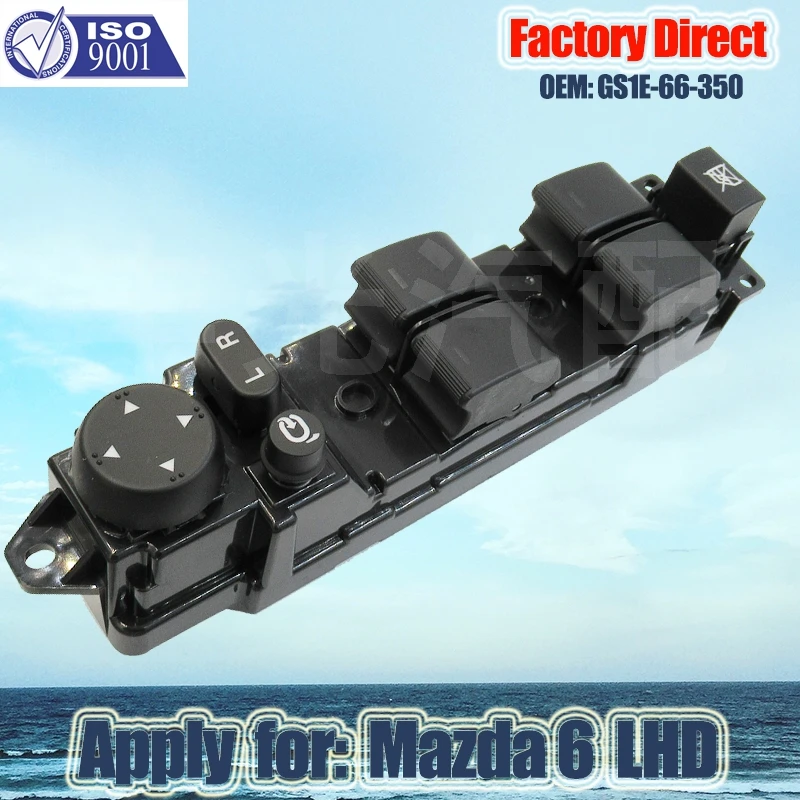 Factory Direct Master Auto Power Window Control Switch apply for Mazda Left Driver Side Switch GS1E-66-350