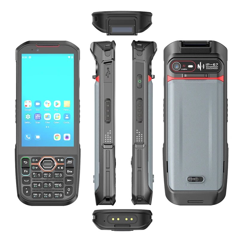 Android PDA Rugged 6G+64G MT6769 CPU 2D Scanner Hot-swappable Battery 4G/LTE Wifi IP66 Handheld Warehousing Data Collector