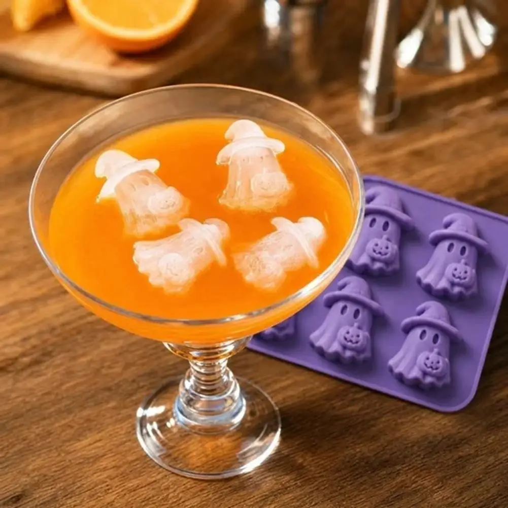 Scream Ice Molds Halloween Silicone Ice Cube Tray Set Ghost Pumpkin Bat Molds for Candy Chocolate Resin Crafts Flexible -free