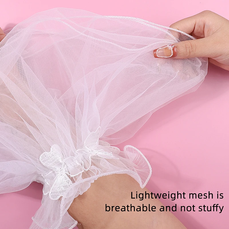 Fluffy Sleeve Manicure Photo Background Wedding Tulle Enlarged Cuffs Handheld Showing Decoration Nail Enhancement Photography