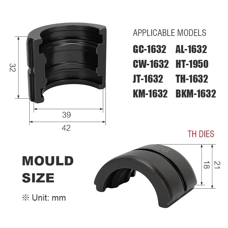 Imagem -02 - Vau m Vus tipo Morrer para Ferramenta de Friso de Tubulação Pex Gc1632 Cw-1632 Moldes de Friso 16 20 26 32 mm Kit de Mandíbulas de Crimpador Hidráulico th u v