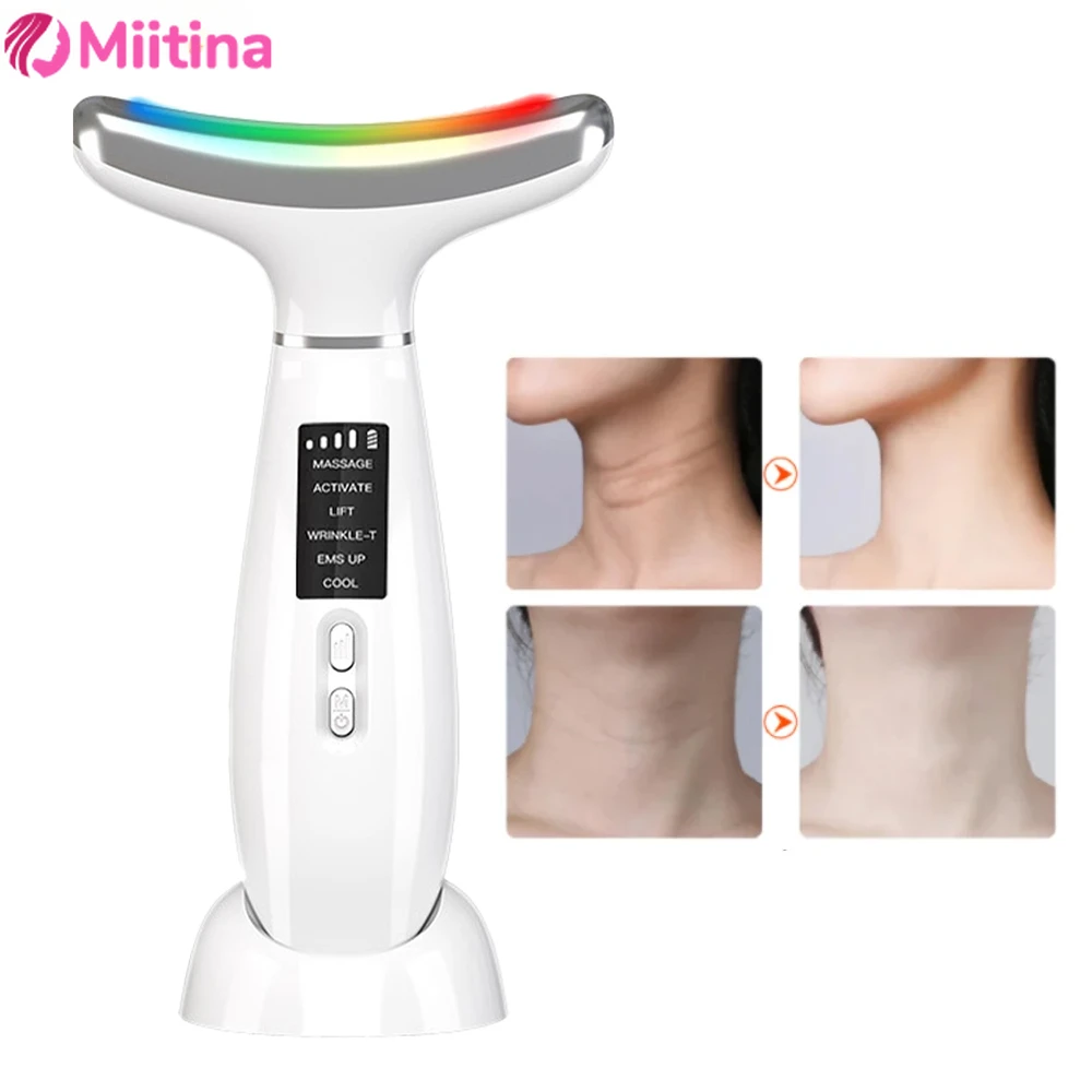 New Ice Compress Neck Massager Neck Wrinkle Removal Beauty Device Micro Current Beauty Neck Rejuvenation Device Neck Care Device