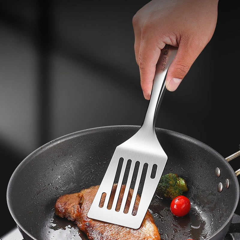 

Stainless Steel Small Household Frying Spatula Silver 8.58/9.76 Inch Short Handle Rice Spoon Cooking Spatula Restaurant
