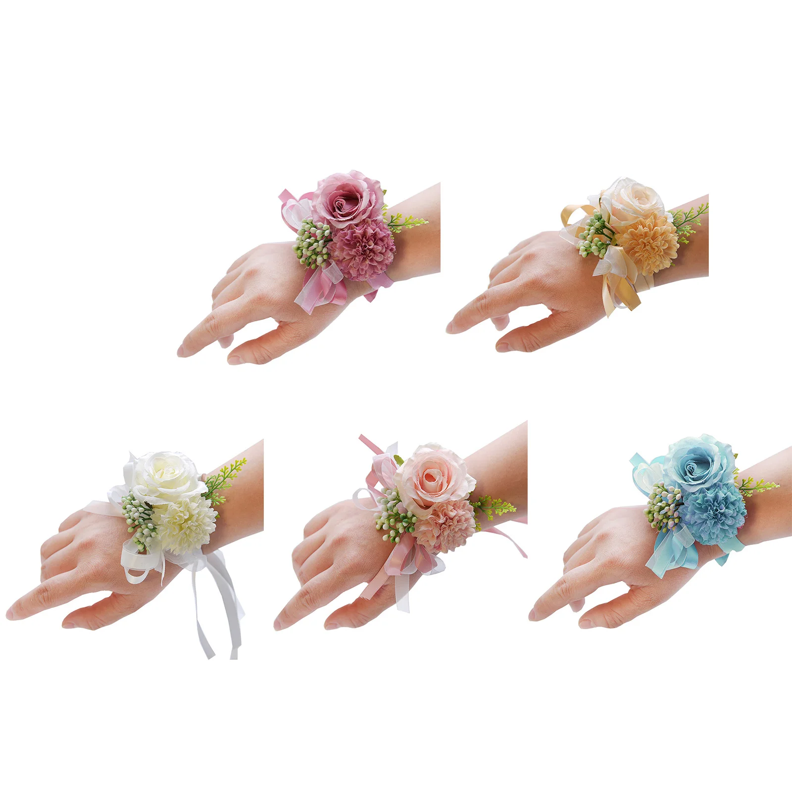 زهرة الزفاف العروس العريس وصيفات الشرف الزهور رفقاء العودة للوطن حفلة موسيقية الزهور الاصطناعية المعصم الصدار زهرة #2