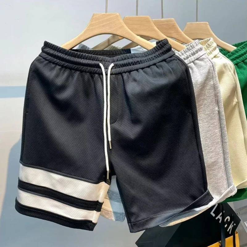 

High Quality Men's Shorts Summer American Gym Shorts Fashion Black Sports Short Pants High Street Men's Clothing Streetwear 2024