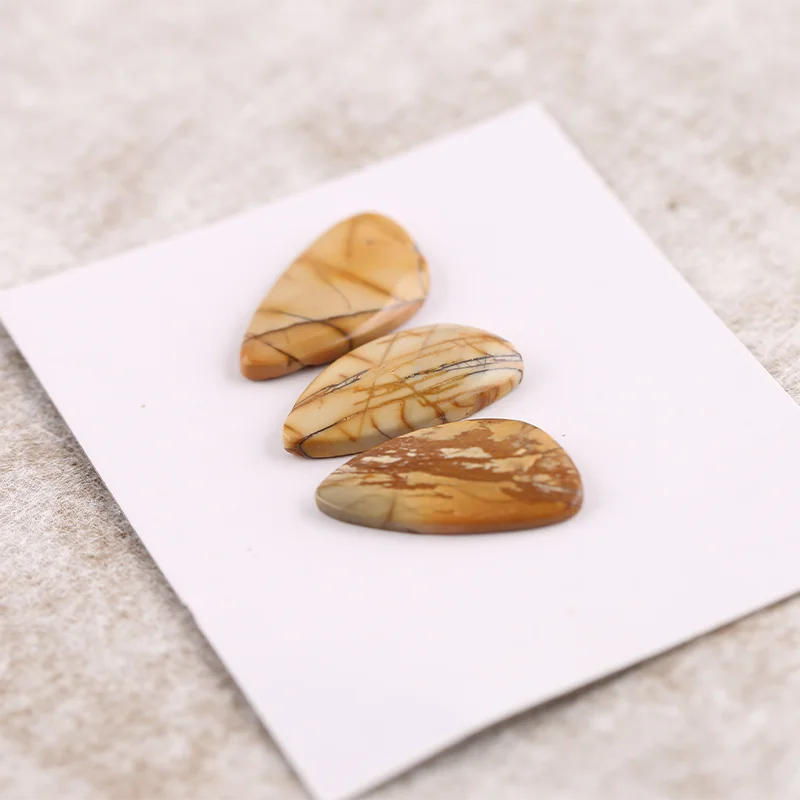 B&F 3PCS Cabochon Natural Multi-Color Picasso Jasper Stone—Loose Gemstone for Jewelry Making  customized—20x12x2mm 3.8g