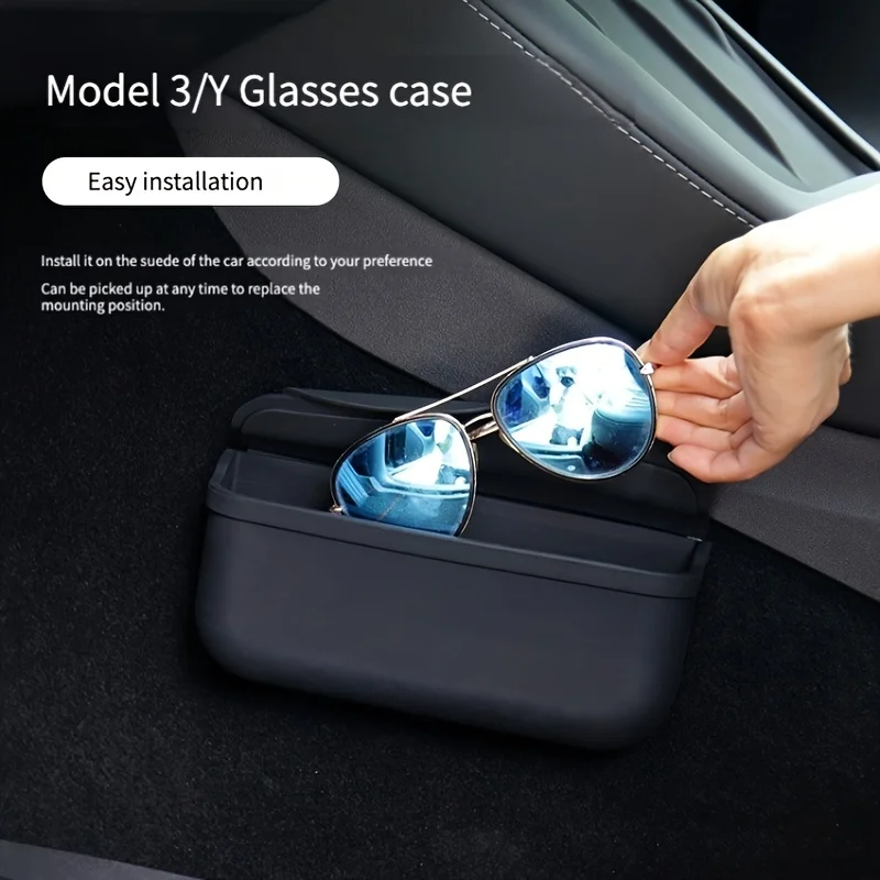 

Car Silicone Eyeglasses Holder Interior Garbage Trash Bin Door Seat Dash Board Accessories Small Pouch For Tesla Model 3/Y/S