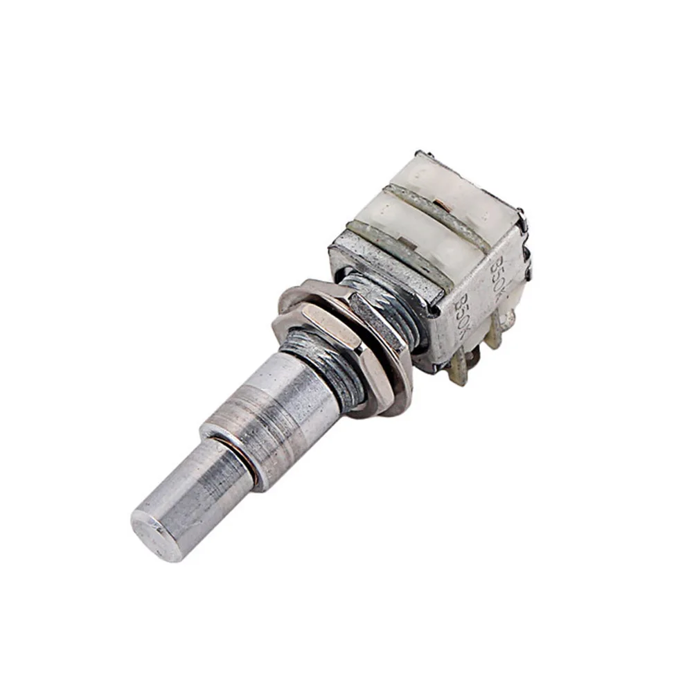 

High Grade B50K Guitar Bass Potentiometer Audio Taper Dual Pots Stacked Replacement Part Center Detent PG324 Silver