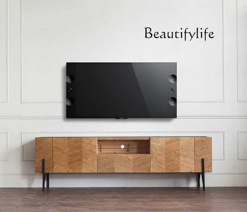 Nordic Simple Modern Pure Solid Wood Creative Living Room TV Cabinet