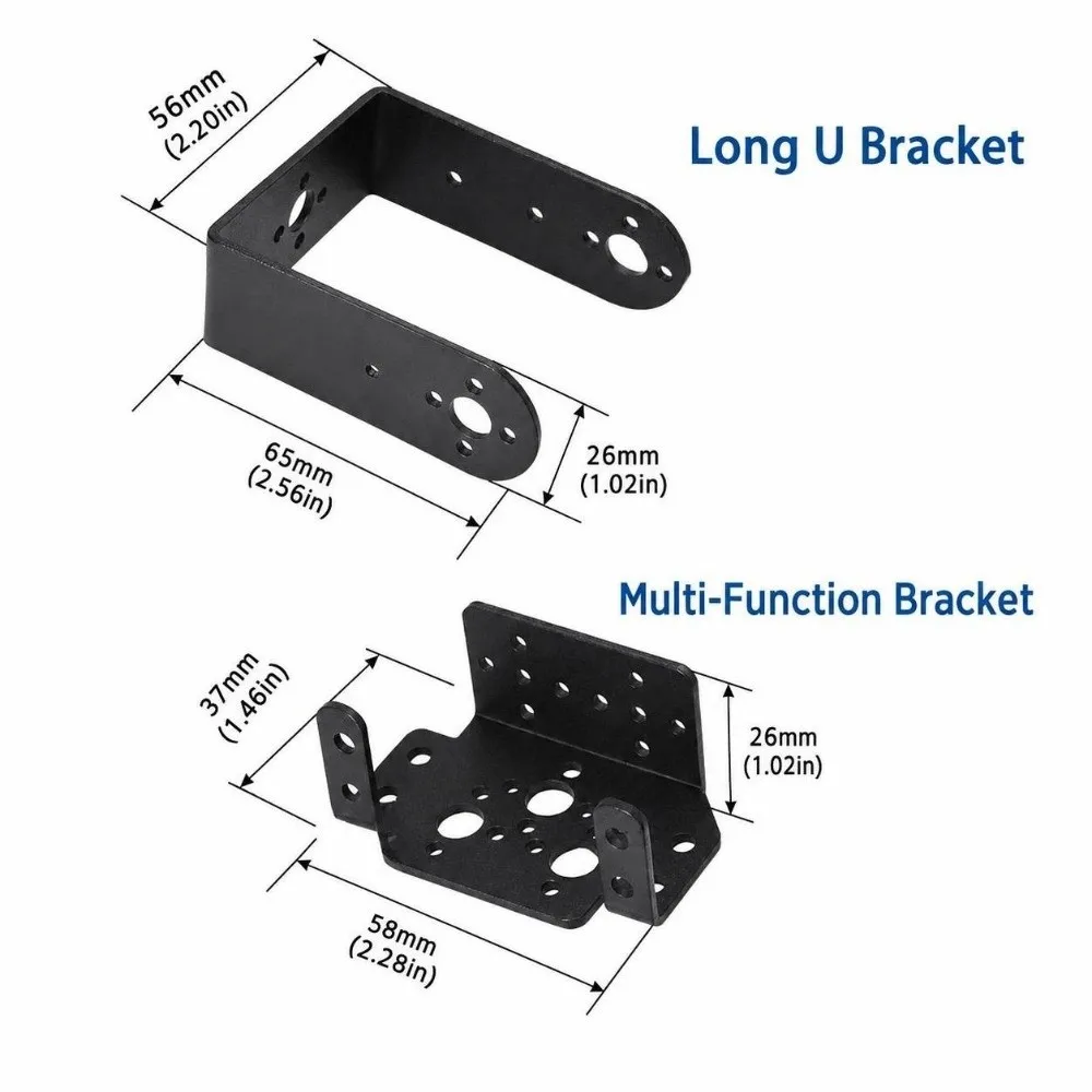 2 sets 2 DOF Servo Mount Bracket Multifunction Short Design Sensor Mount Kit Retail Packaging Robot Accessories Kit For Robot