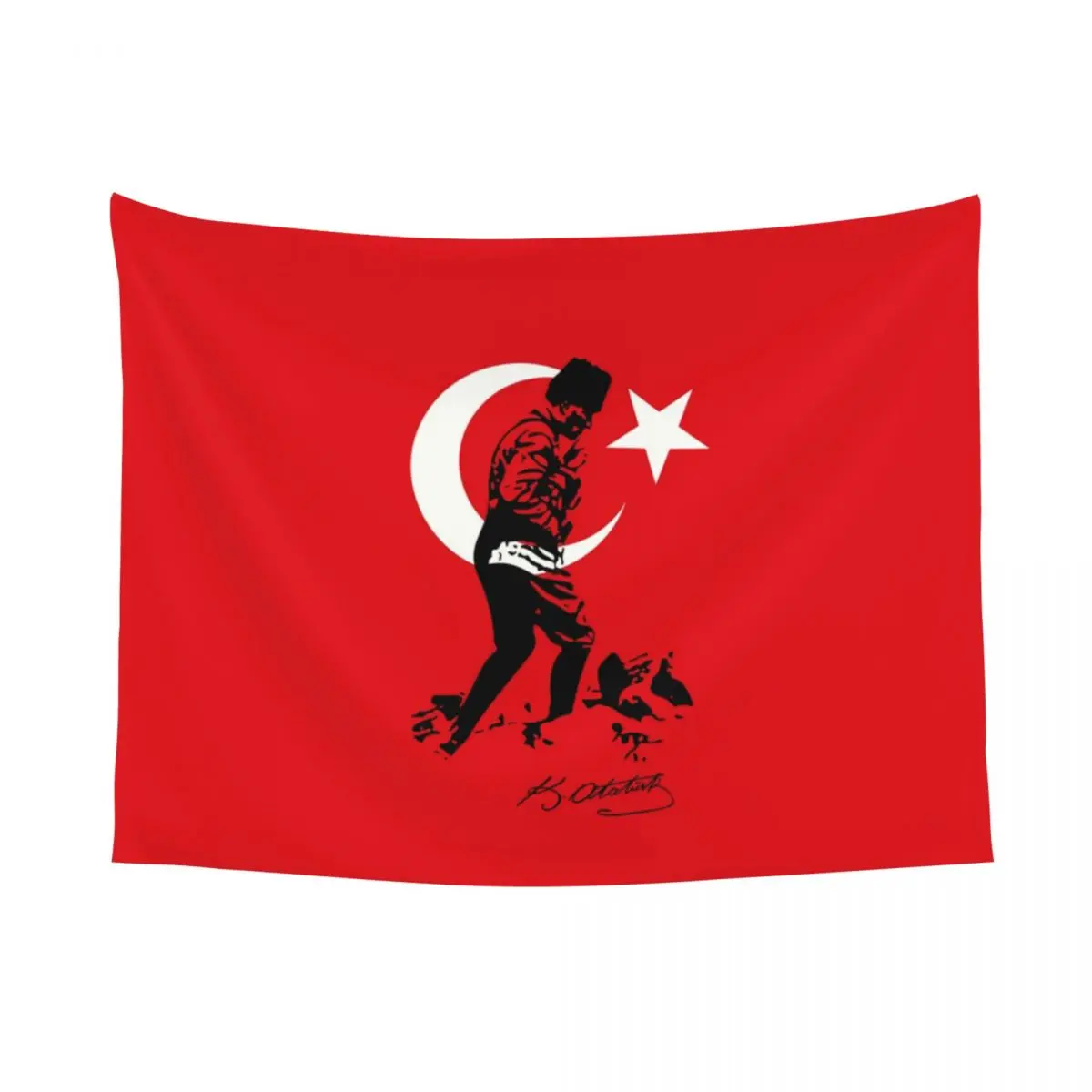 Custom Turkey Mustafa Kemal Ataturk Tapestry Wall Hanging for Living Room Customized Hippie Turkish Flag Tapestries Room Decor