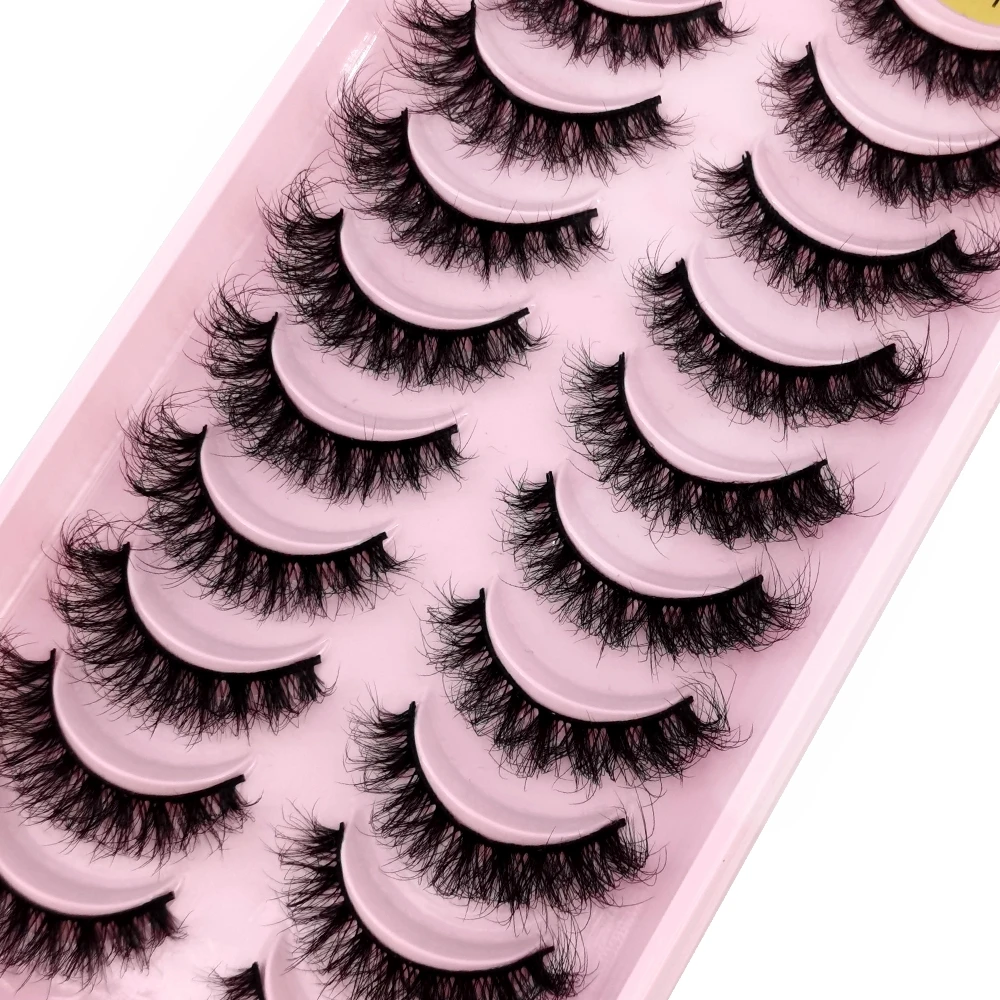 HBZGTLAD New 10 Pairs Natural False Eyelashes Fake Lashes Long Makeup 3d Mink Lashes Extension Eyelash Mink Eyelashes for Beauty