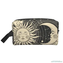 Sun Moon wprurighy Astrology Night borsa per il trucco psichedelica divertente borsa da toilette impermeabile per donna uomo borse da viaggio portatili