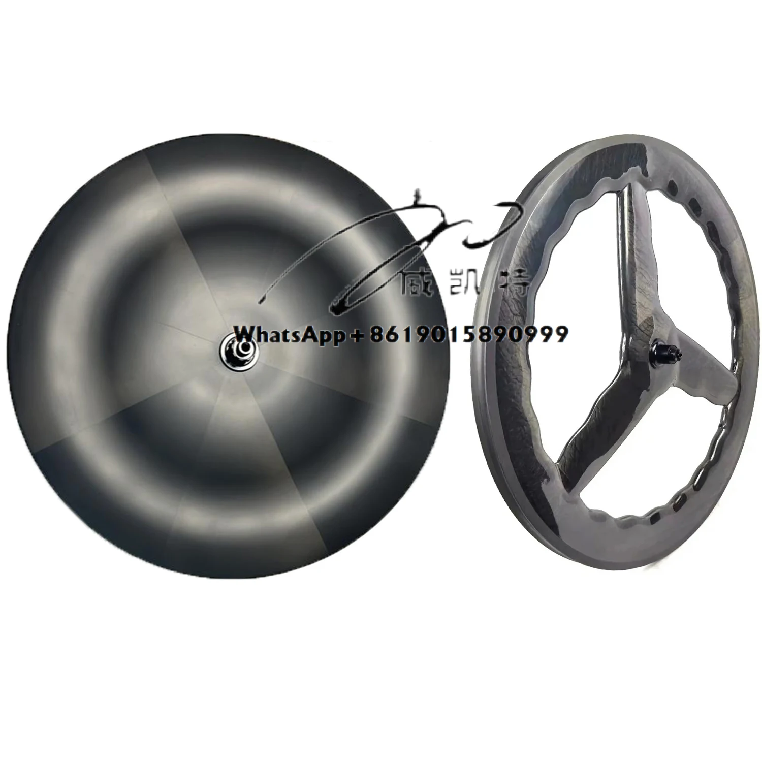 

Ultralight 3 Spoke Carbon Wheels Carbon Disc Wheel Rear 700C Wave Carbon Tri Spoke Wheel Track/road/TT Bicycle