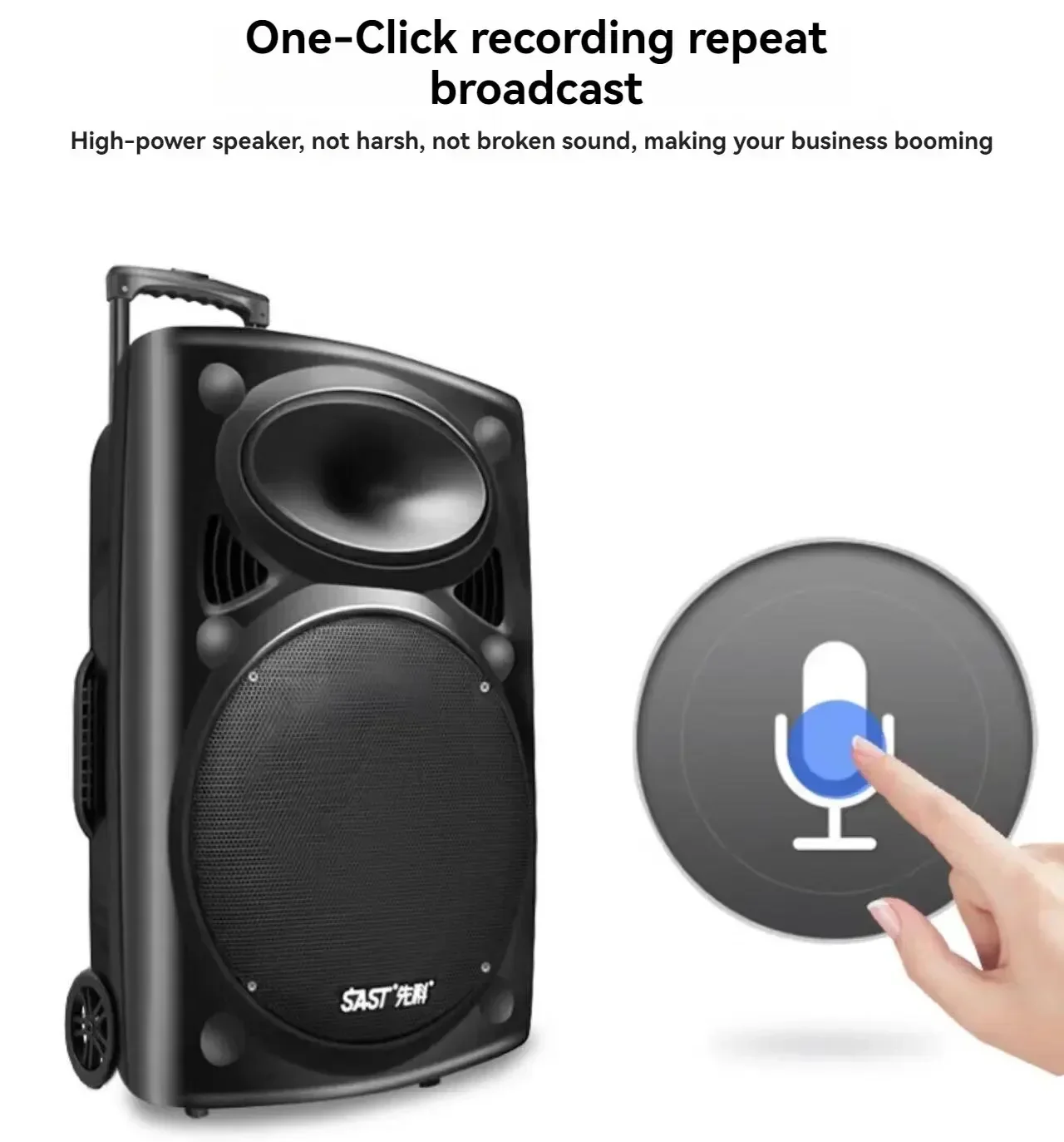 مضخم صوت عمود مكبر صوت بلوتوث ، K Song Boombox ، في الهواء الطلق ، مربع الصوت الرقص ، ميكروفون لاسلكي ، TF ، AUX ، قرص U ، 15 "، W