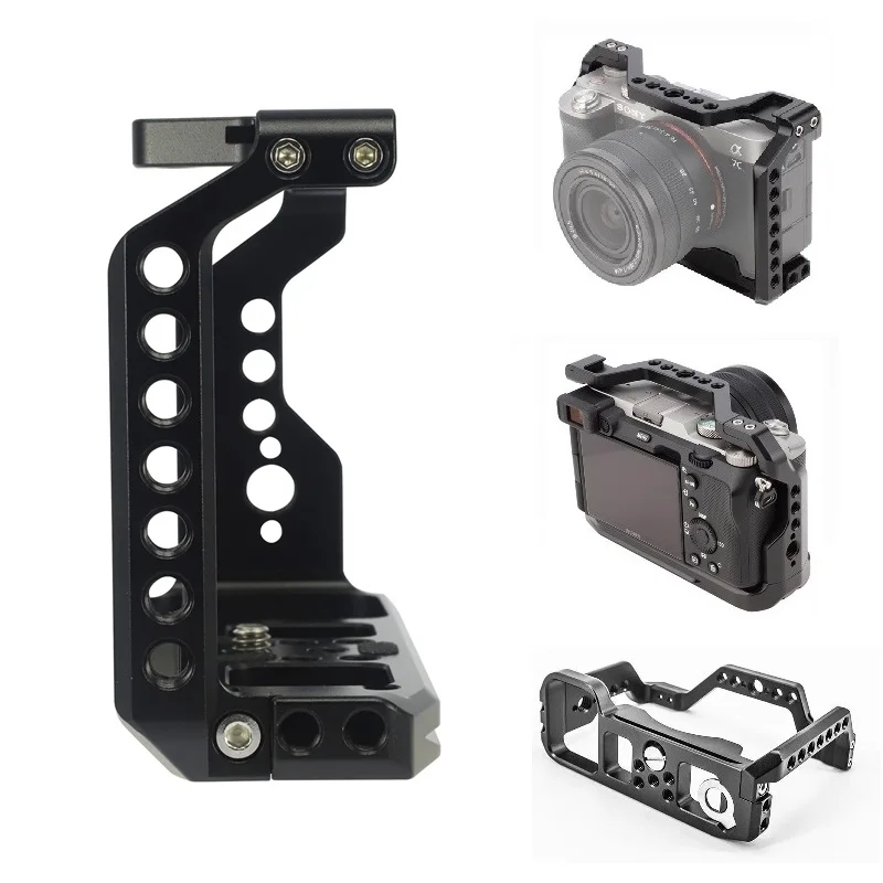 for SONY A7C Alpha 7C Professional Camera Cage Protective Camera Frame with Cold Shoe &1/4'' 3/8''Mounting Hole, Built in Wrench