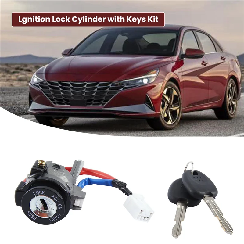 81900-F2000 قفل الإشعال بالسيارة اسطوانة قفل الإشعال بالسيارة مع مجموعة مفاتيح لشركة هيونداي إلنترا 2017-2020-T47C #6