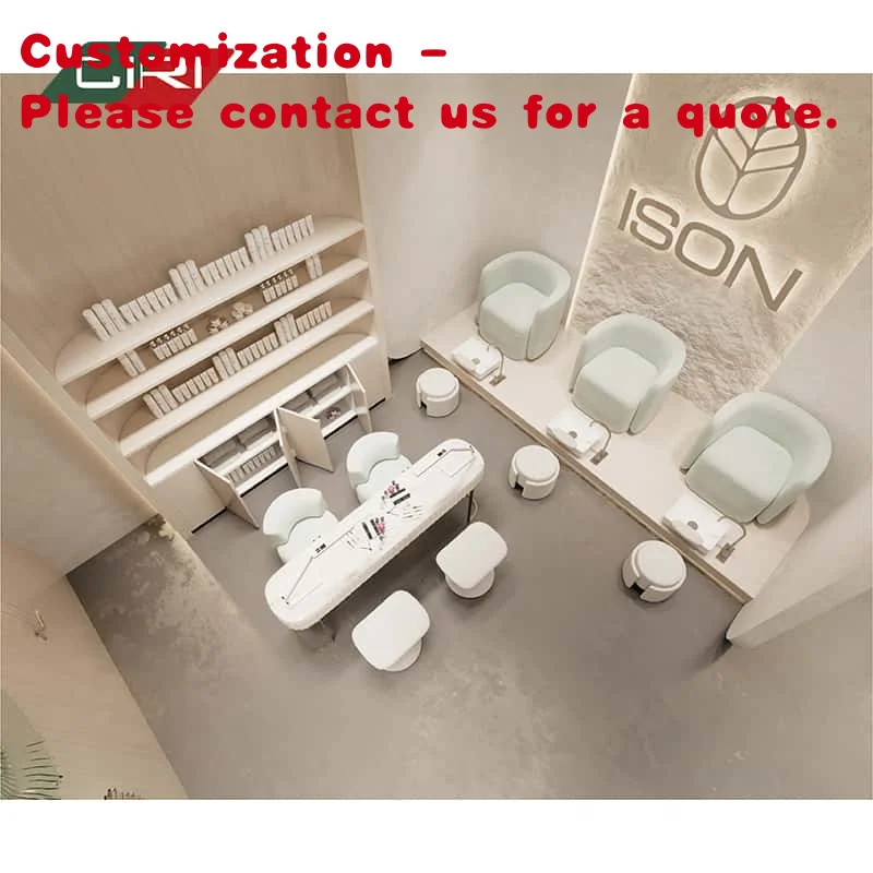 custom.High-End Custom Display Cabinet Cosmetics Beauty Salon Products Display LED-Lit Skin Care Nail Salon Display