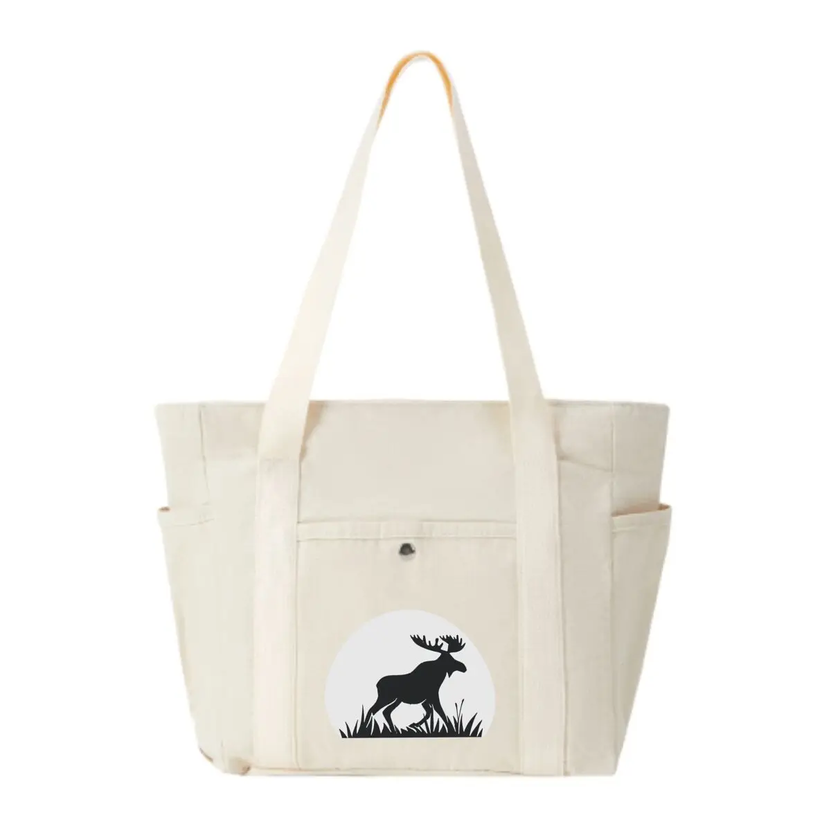 

Художественная сцена природе с силуэтом лося Компактная сумка через плечо с несколькими отделениями для хранения мелких предметов в магазинах