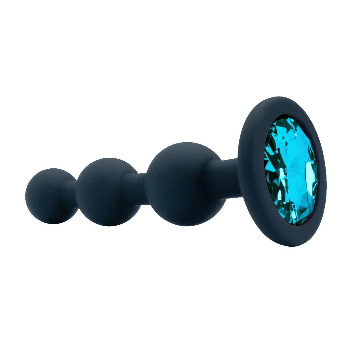 Crystal Diamond Anal Plug 3 Balls Anal Beads Silicone Black Butt Plug Vagina Dilator Ass Trainer Couples Sex Toys For Women Man - view 6