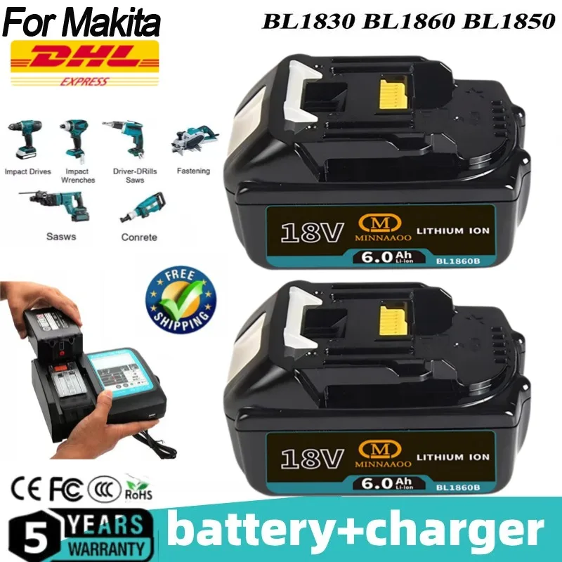 

Оригинальный литий-ионный аккумулятор Makita 18 В 5,0-6,0 Ач, замена для DTD173 DJV182 DTW285 Электроинструменты