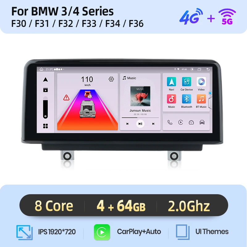 Junsun 1920*720 CarPlay Voor Apple Autoradio Multimedia Voor BMW 1 2 3 4 Serie F20 F21 F22 F30 F31 F32 F33 4G Wifi GPS Navigatie