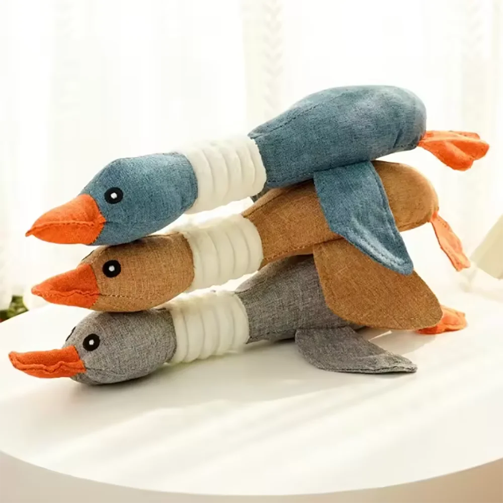 Best Pet Supplies Dog Toy Cute No Stuffing Duck with Soft Squeaker Fun for Indoor Puppies Senior Pups Plush No Mess Chew Play