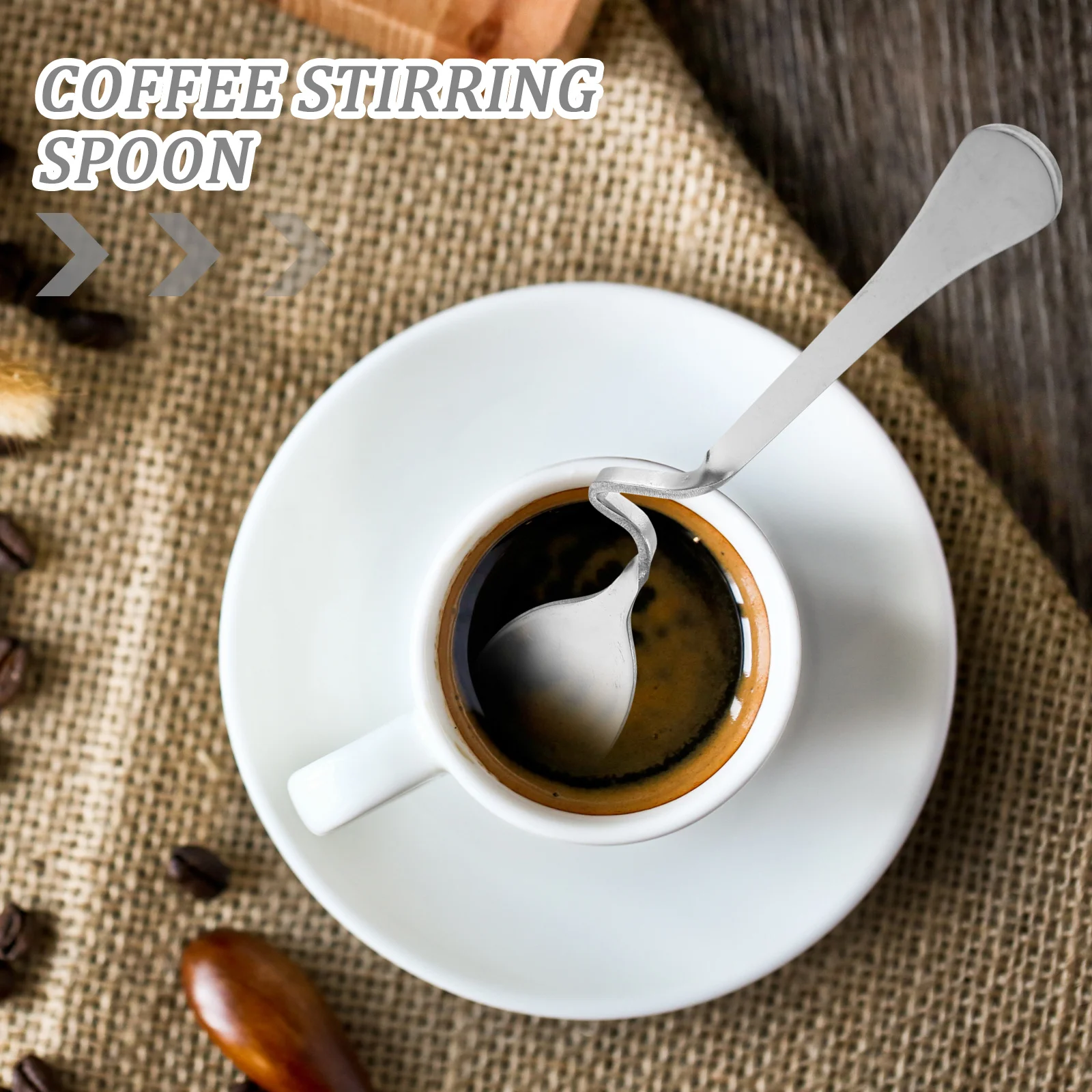 

6Pcs Coffee Spoon Stainless Steel Curved Mixing Spoons for Coffee Juice Stirring Long Handle Mixing Spoons