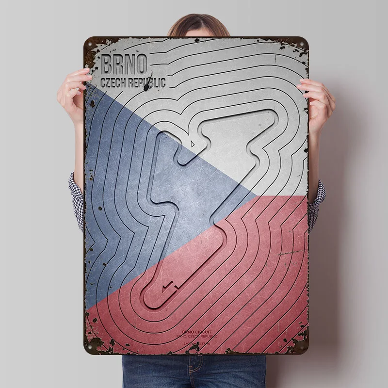 GP República Checa Brno cartel de estaño arte de pared cartel decoración Vintage habitación carteles de Metal Vintage para decoración de cueva de hombre decoración del hogar