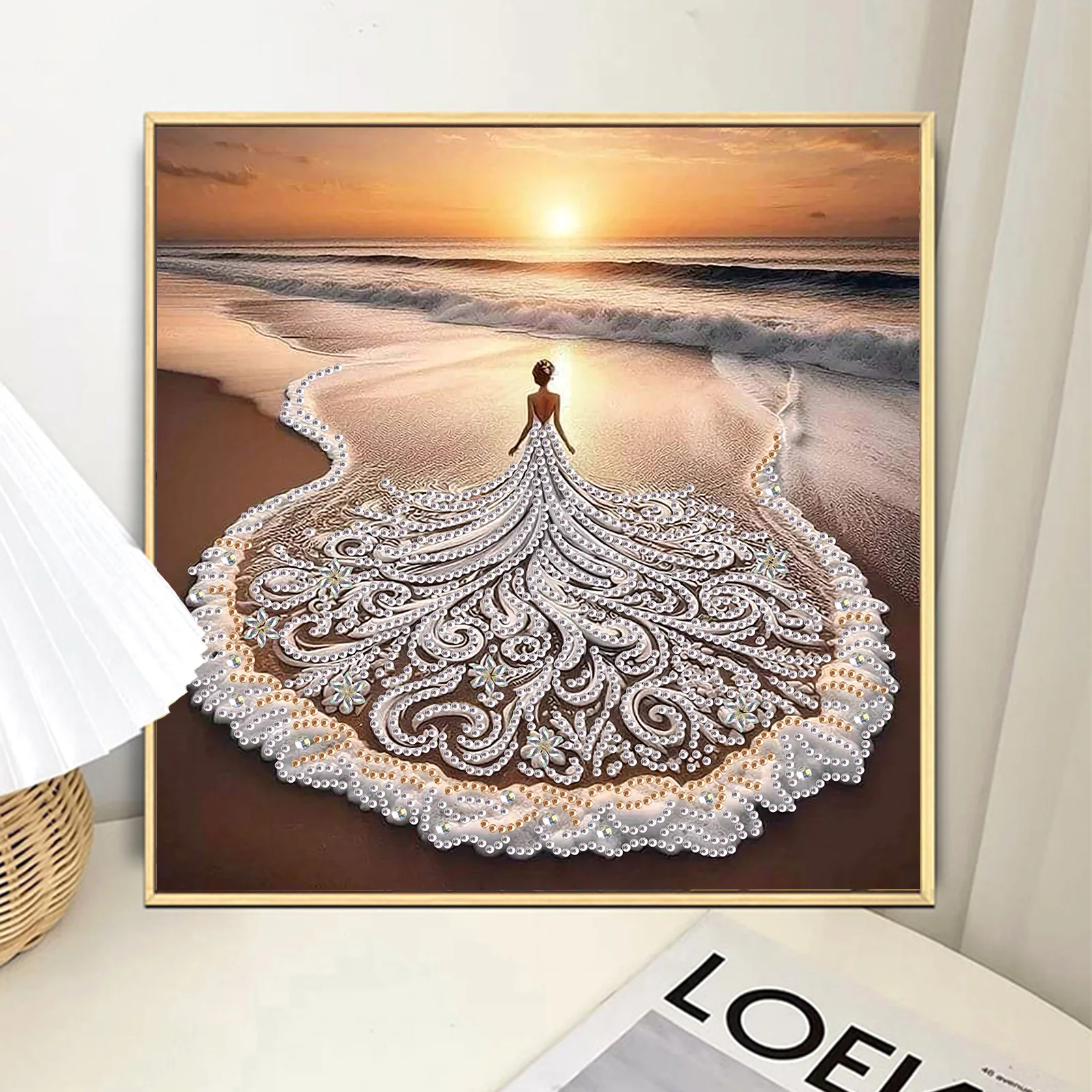 Diamond Art Painting Kit for Adults,Beach Goddess DIY Special Shape Diamond Art Kit for Beginners for Home Wall Decoration Gift