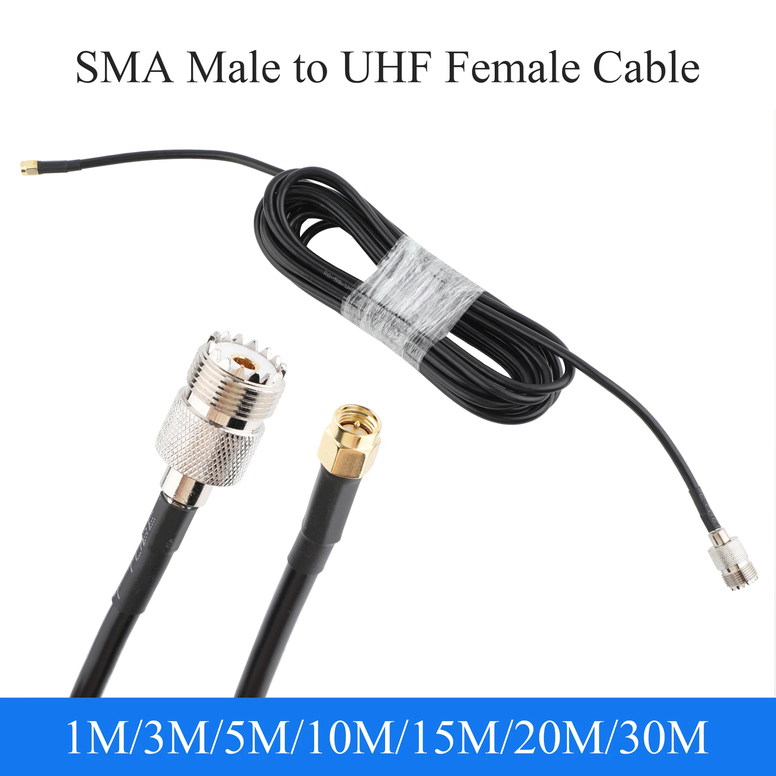 

SMA Male to UHF Female RG58/50-3 RF Коаксиальный удлинительный кабель 1-30 м — высокое качество для мобильной сети 4G LTE и антенны маршрутизатора