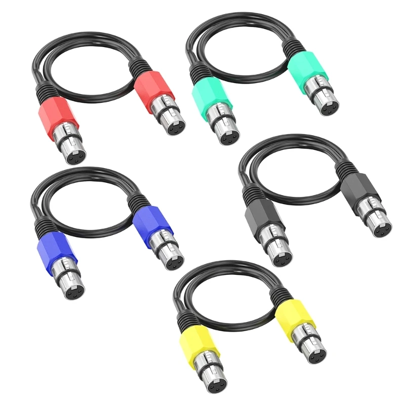 3Pin Female to Female Mic Cable Cord Microphones Balanced Line 5 Color and 9 Length to Choose