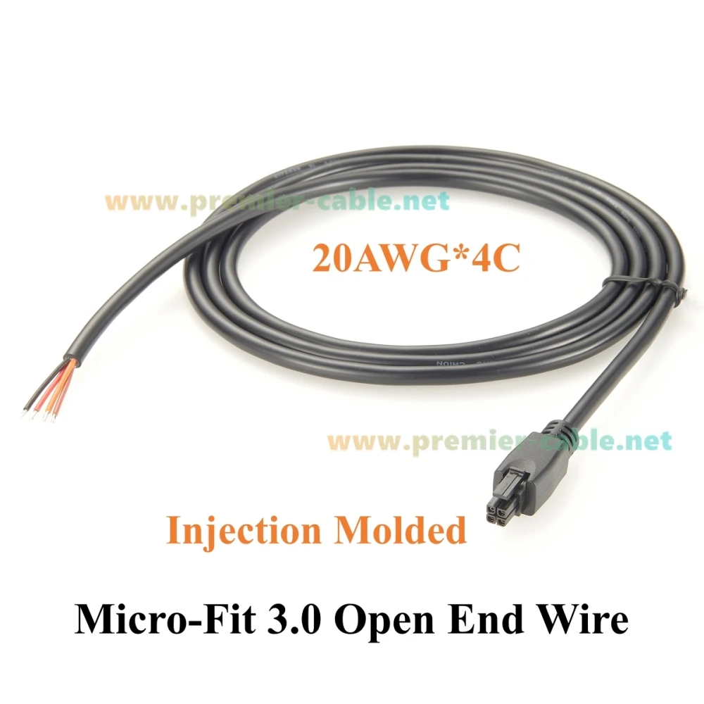 Molex 마이크로 핏 3.0 GPIO DC 전원 케이블, Microhard CradlePoint Sierra 무선 Airlink Peplink 모뎀과 호환 가능, 4 핀