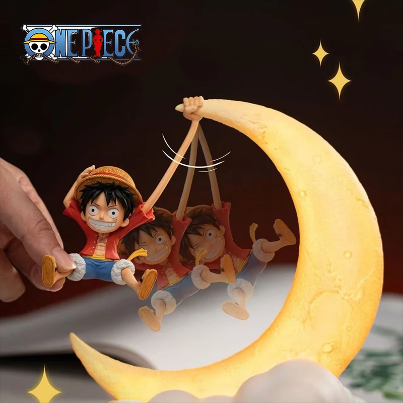 Anime One Piece Luffy Night Light Peripheral Desktop Decoration Magnetic Control Moon Lamp Children Funny Holiday Birthday Gift