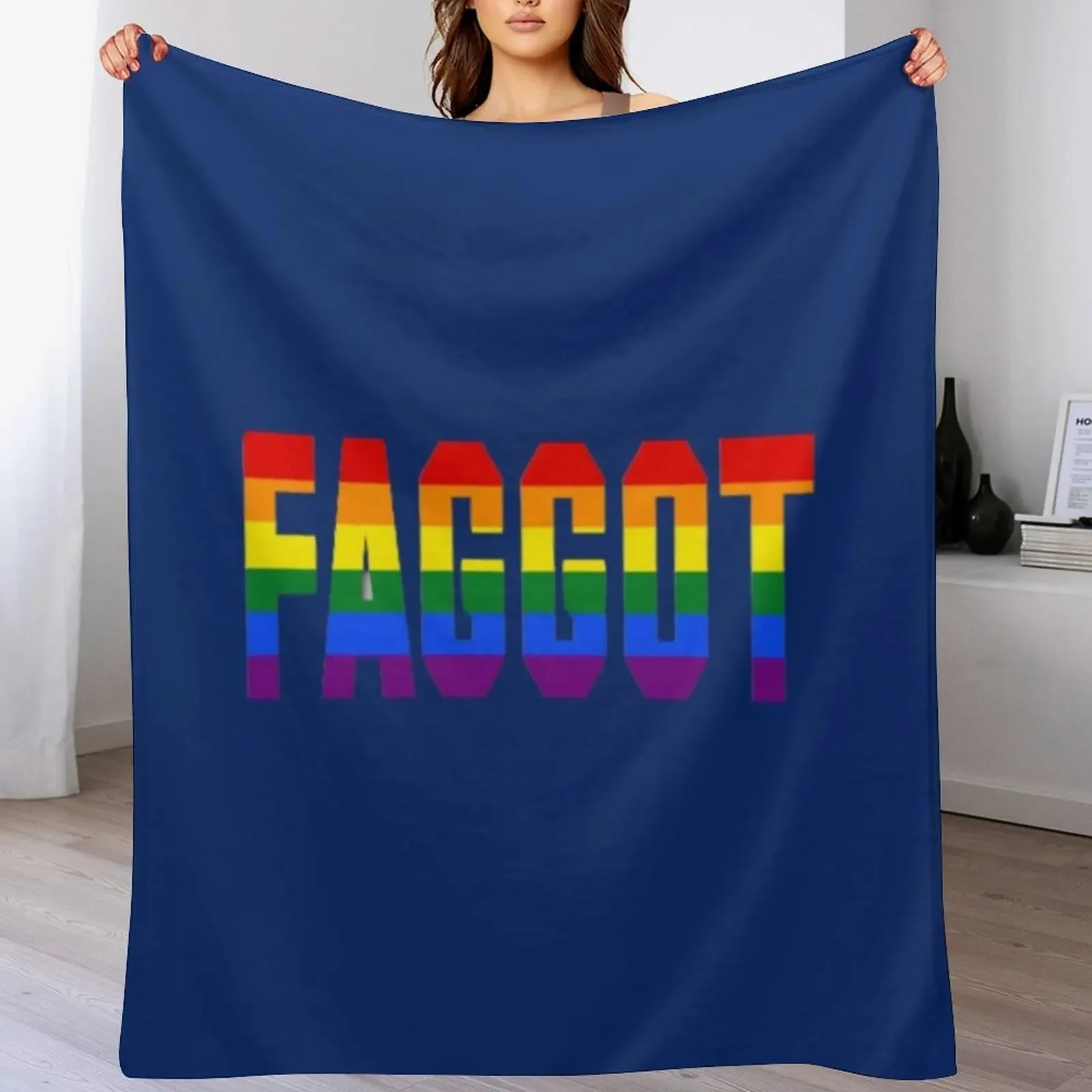 FAGGOT LOVE IS HUMAN Throw Blanket Luxurious Soft Fuzzy Blanket for Sofa Bed
