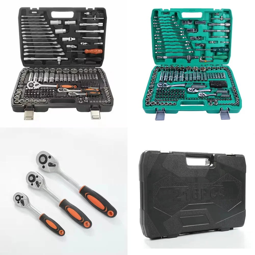 

216pcs Portable Car Mechanic Tool Kit for Automotive Repair Hand Combination Tool Set Screwdriver Wrench Bits Kit for DIY