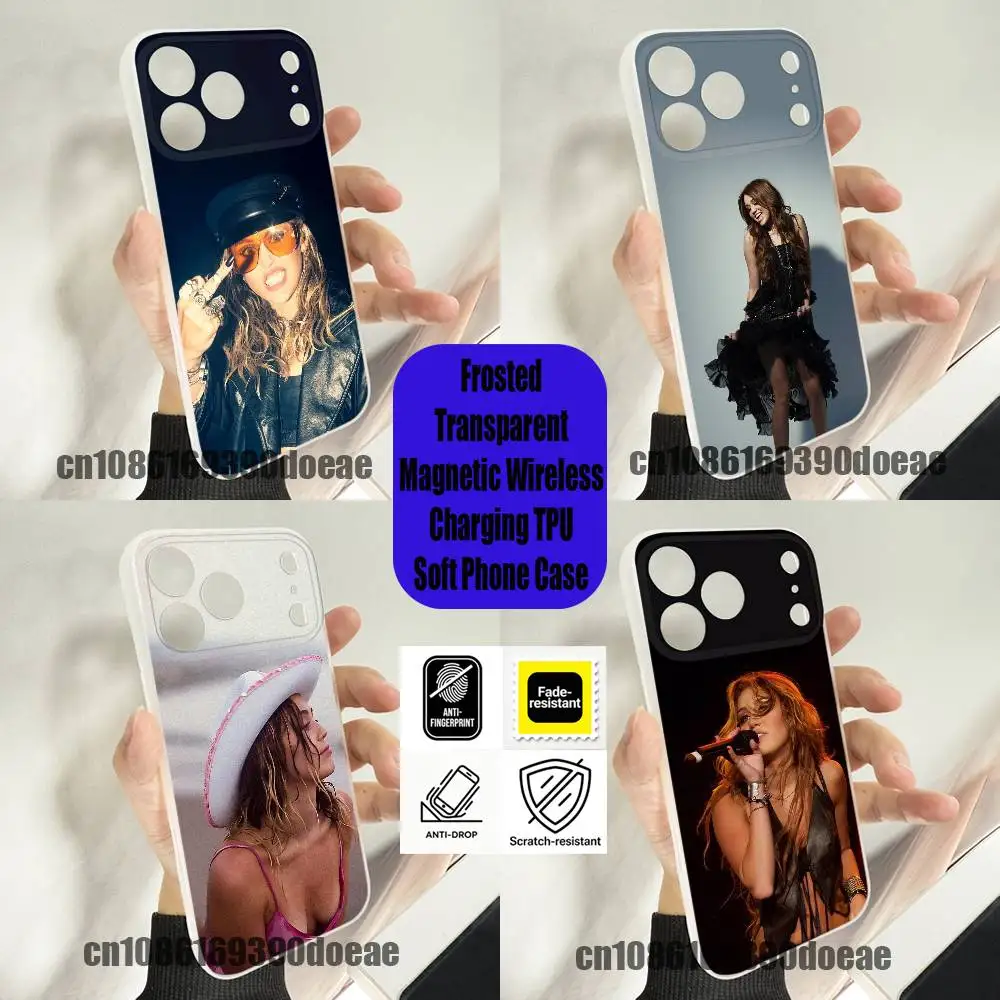 

For Singer M-Miley Cyrus Phone Case iPhone 12,16,11,14,13,17,15,Pro,Max,Plus,E,Air,Mini Wireless Charge Magnetic Clear