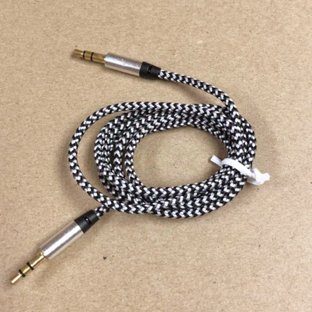 3.5mm Audio Cable Public To Public Copper Wire Core Vehicle Universal Connection Line Colour Colorful Weaving Digital Products