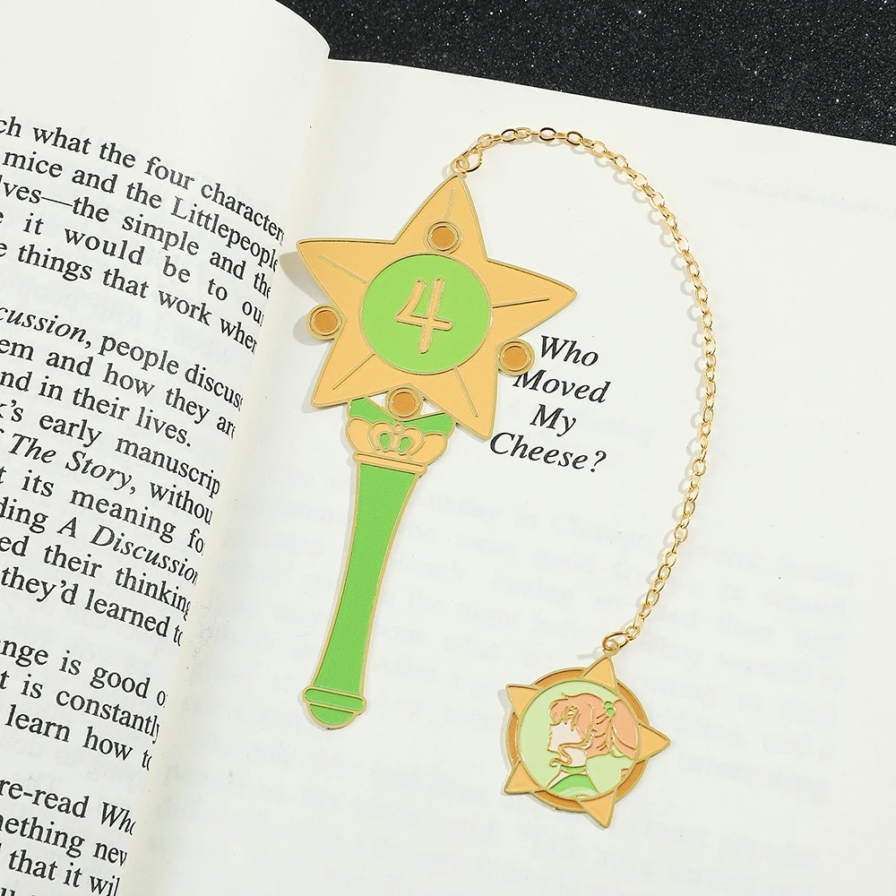 Imagem -05 - Magic Wand Book Mark para Mulheres Anime Girl Coleção Demetal Bookmarks Presente para Amantes de Livros Gal Reading Marker Pcs Fãs