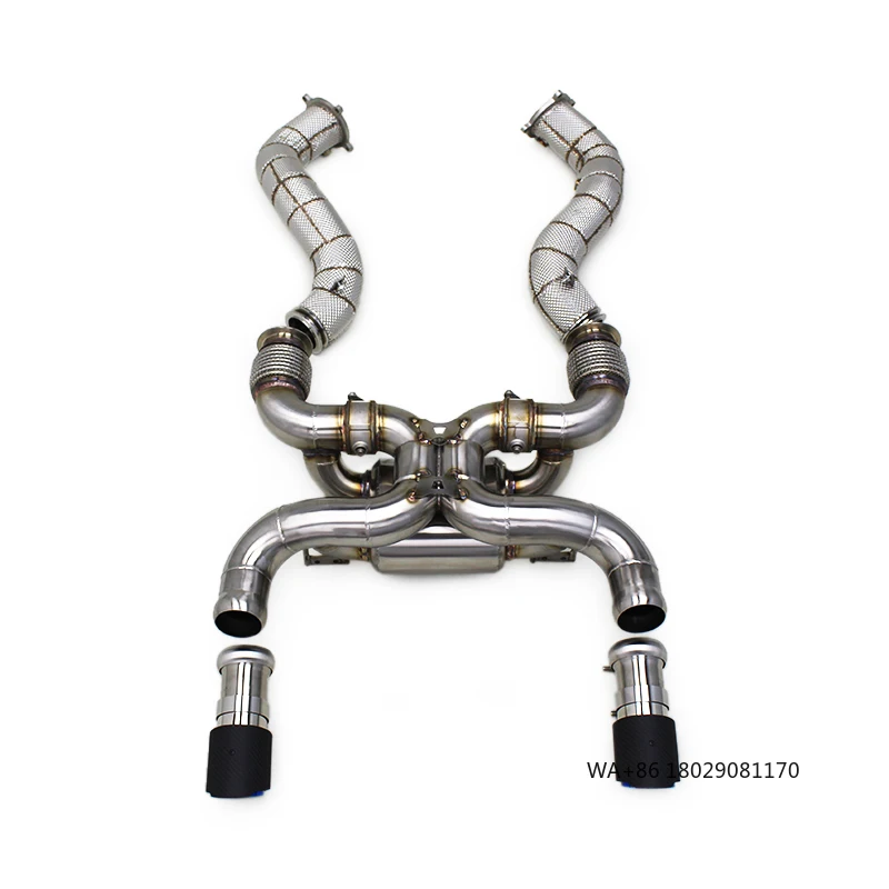 

BSK Header Downpipe Catback Muffler for 720S 4.0 2017-2019 Stainless Steel Pipe Exhaust System Carbon Fiber Tips