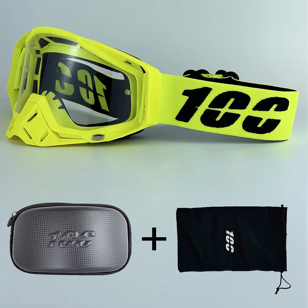 

100 Motorcycle Goggles Cycling Glasses Outdoor Off-Road Ski Sport MX ATV Dirt Bike Racing Glasses Motocross Goggles Bike Google