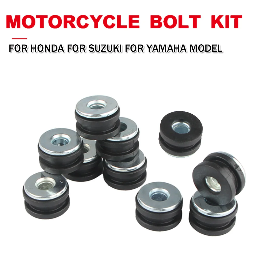 10/20/30 Pcs/Set Motorfiets Rubber Grommets Bolt Kit Overdrukventiel Kussen Accessoires Voor Honda Yamaha Suzuki Kawasaki model