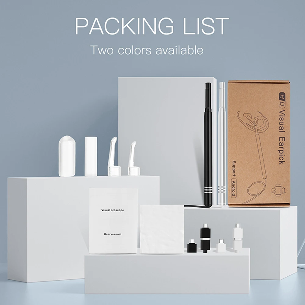 5.5 مللي متر تنظيف الأذن المنظار ملعقة كاميرا صغيرة الأذن المنتقى الأذن الشمع إزالة البصرية الأذن الفم الأنف منظار الأذن دعم أندرويد PC #2